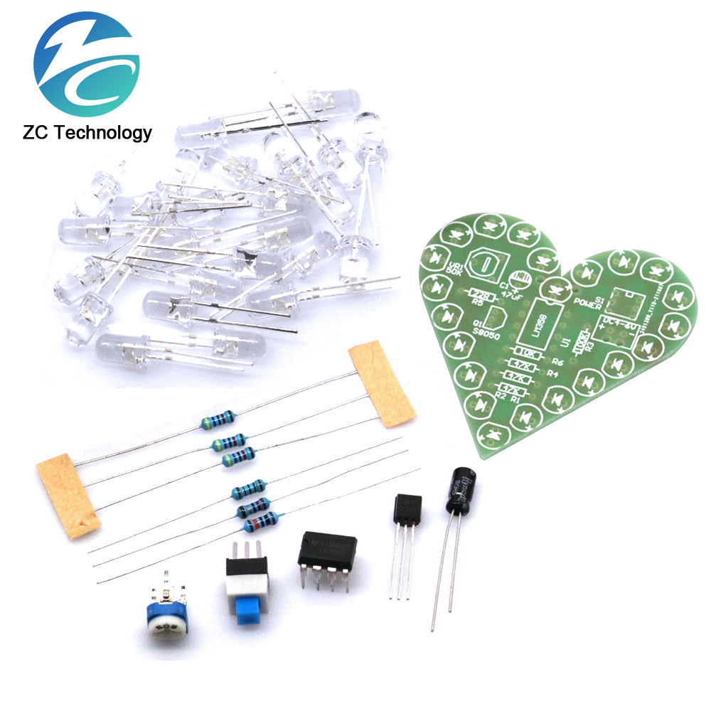 Diy Electronics Learning Kit - لتقوم بها بنفسك عدة شكل قلب