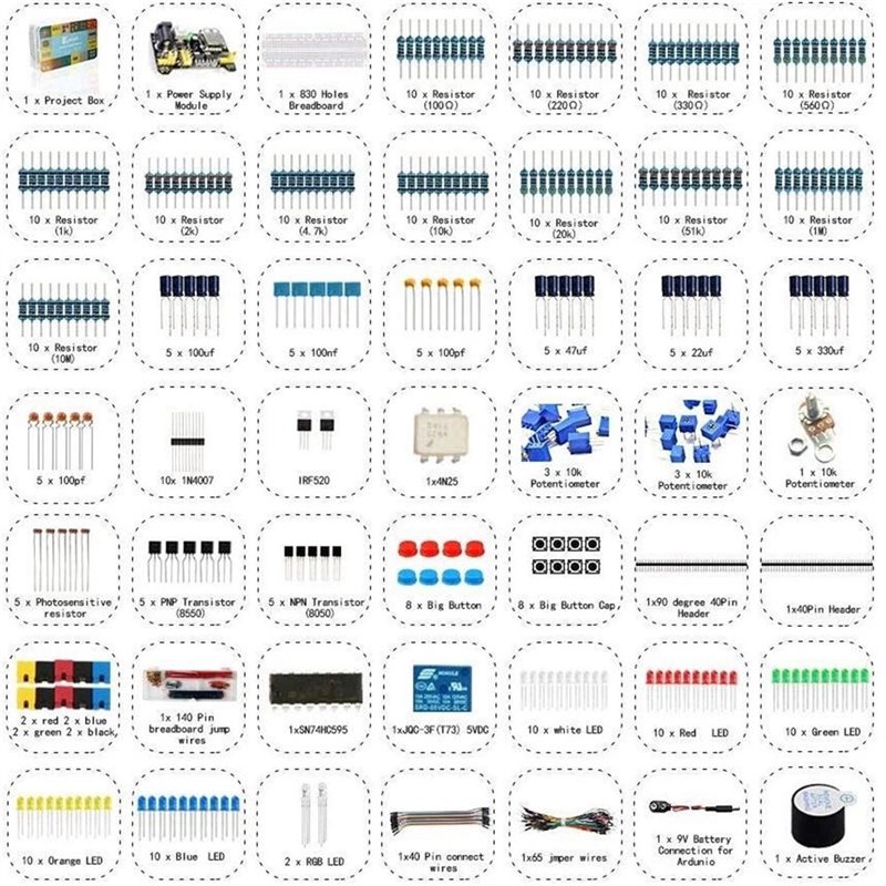 تصميم جديد~ مجموعة مكونات إلكت - مراجعة Diy Electronics Board وسعره
