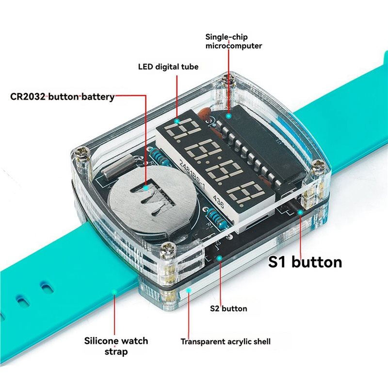 طقم ساعة إلكترونية LED للتركيب - مراجعة Diy Electronics Learning Kit وسعره